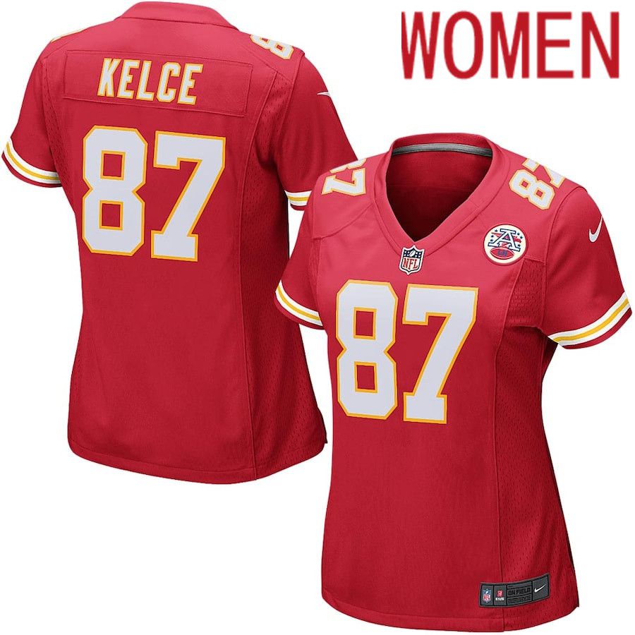 Women Kansas City Chiefs 87 Travis Kelce Nike Red Game Player NFL Jersey